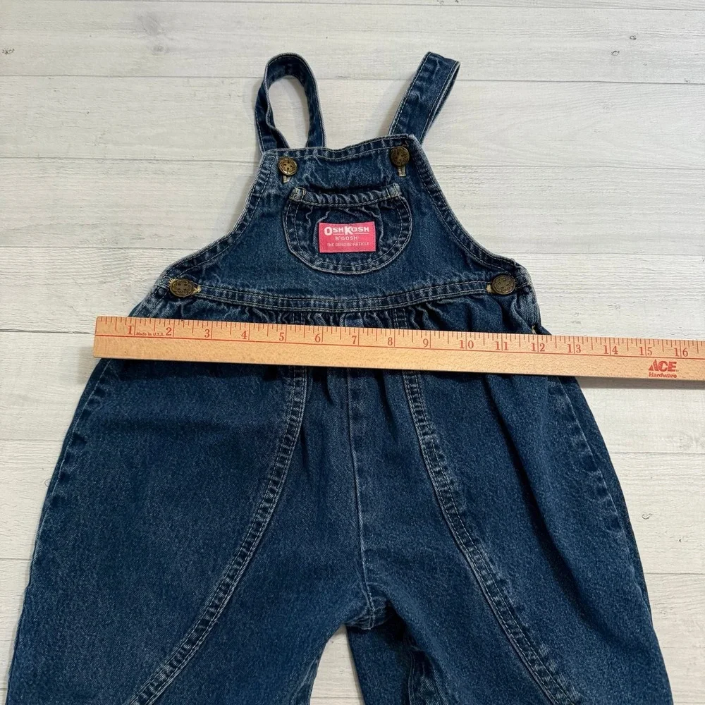 Oshkosh B'gosh vintage Pink Label Bubble Overalls Size 3T Made in the‎ USA